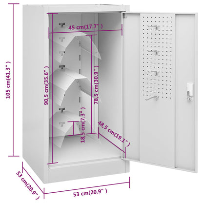 Sattelschrank Hellgrau 53x53x105 cm Stahl