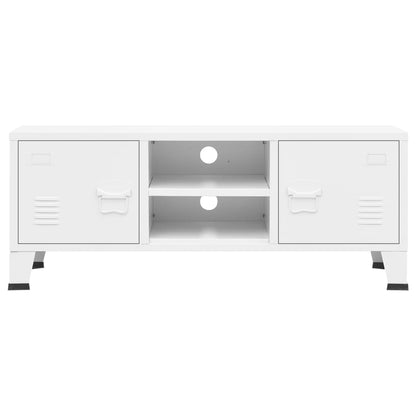 TV-Schrank Industrie-Stil Weiß 105x35x42 cm Metall