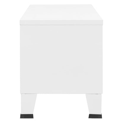 TV-Schrank Industrie-Stil Weiß 105x35x42 cm Metall