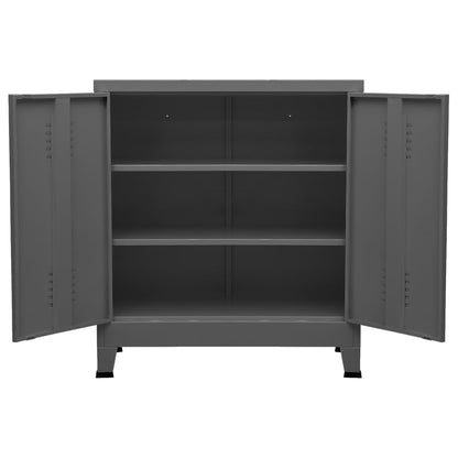 Aufbewahrungstruhe Industrial Anthrazit 90x40x100 cm Stahl