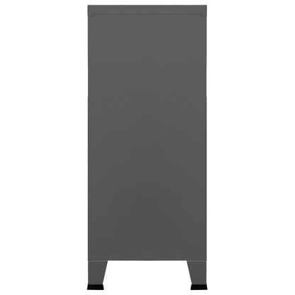 Aufbewahrungstruhe Industrial Anthrazit 90x40x100 cm Stahl