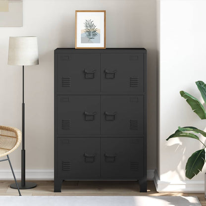 Lagerschrank Industrial Schwarz 75x40x115 cm Metall
