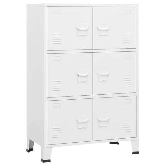 Lagerschrank Industrial Weiß 75x40x115 cm Metall