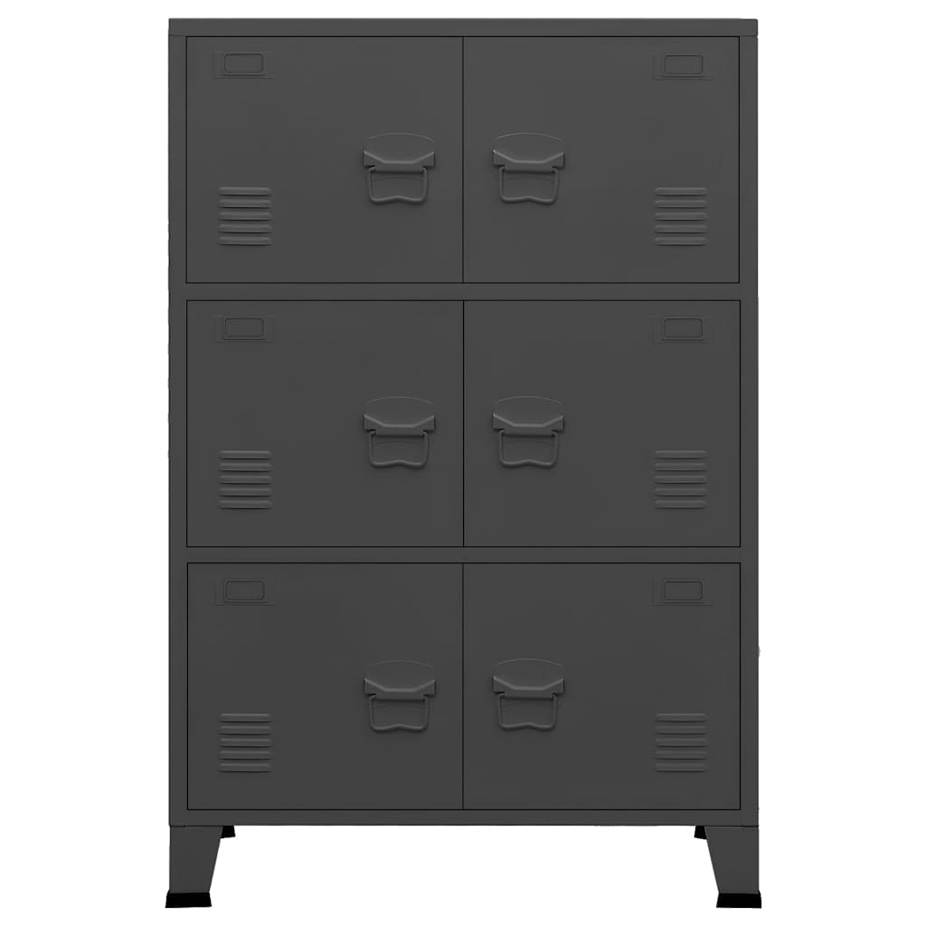 Lagerschrank Industrial Anthrazit 75x40x115 cm Metall