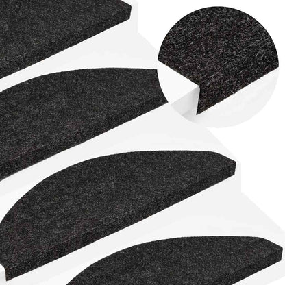 Stufenmatten Selbstklebend 15 Stk. 56x17x3 cm Schwarz
