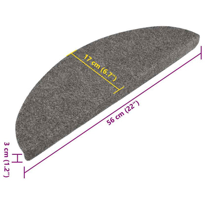 Stufenmatten Selbstklebend 15 Stk. 56x17x3 cm Grau