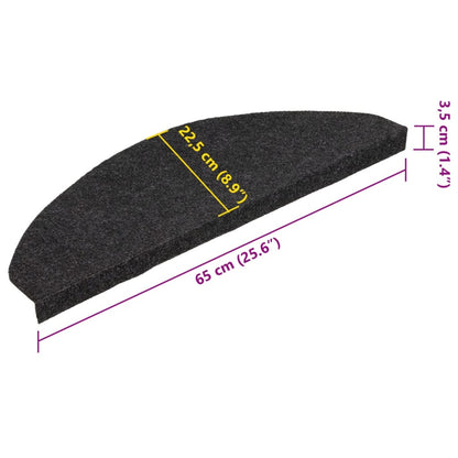 Stufenmatten Selbstklebend 15 Stk. 65x22,5x3,5 cm Schwarz