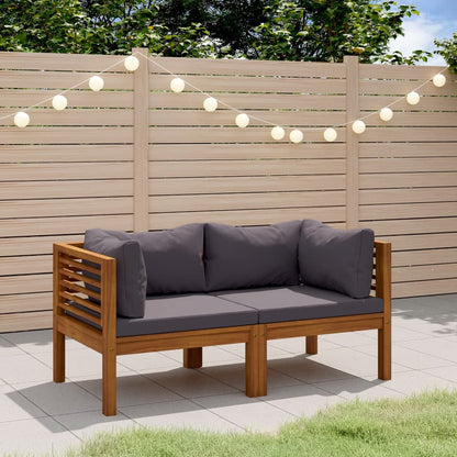2-Sitzer-Gartensofa mit Kissen Massivholz Akazie
