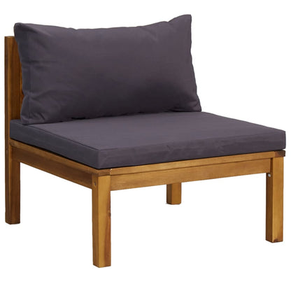8-tlg. Garten-Lounge-Set mit Auflage Massivholz Akazie