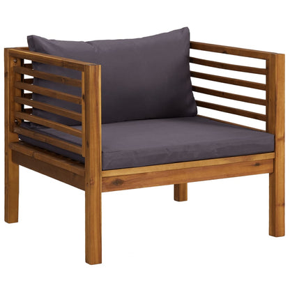 8-tlg. Garten-Lounge-Set mit Auflage Massivholz Akazie
