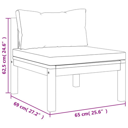 10-tlg. Garten-Lounge-Set mit Auflage Massivholz Akazie