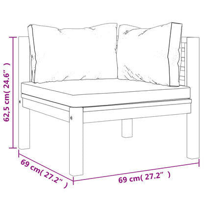 8-tlg. Garten-Lounge-Set mit Auflage Massivholz Akazie