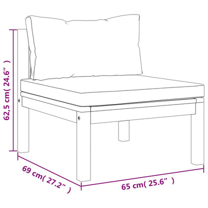 8-tlg. Garten-Lounge-Set mit Auflage Massivholz Akazie