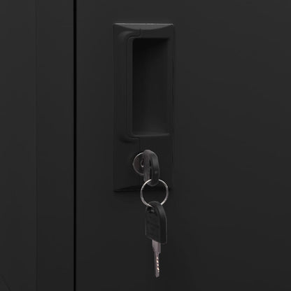 Schließfachschrank Schwarz 38x45x180 cm Stahl