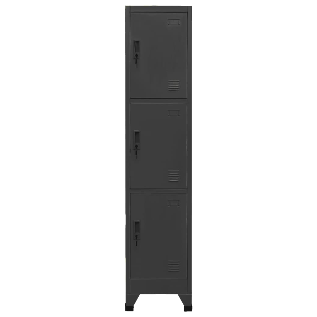 Schließfachschrank Anthrazit 38x45x180 cm Stahl