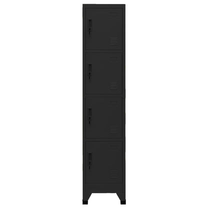 Schließfachschrank Schwarz 38x45x180 cm Stahl