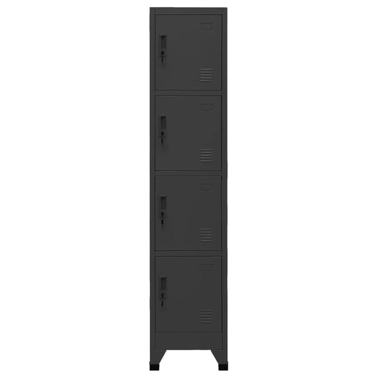 Schließfachschrank Anthrazit 38x45x180 cm Stahl