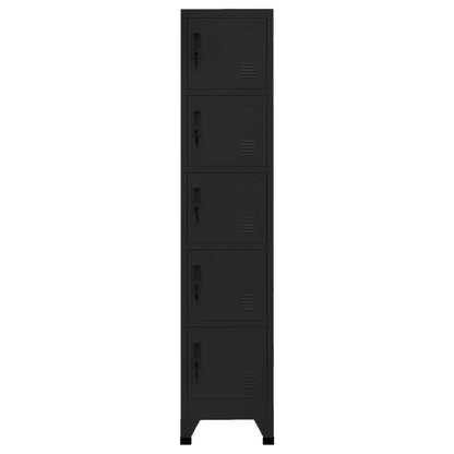 Schließfachschrank Schwarz 38x40x180 cm Stahl