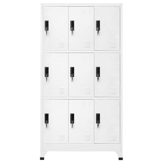 Schließfachschrank Weiß 90x45x180 cm Stahl