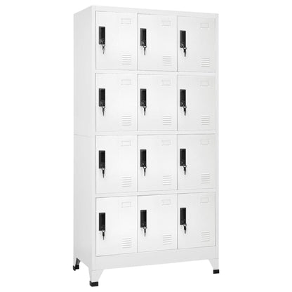 Schließfachschrank Weiß 90x45x180 cm Stahl