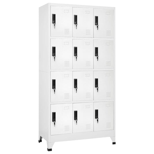 Schließfachschrank Weiß 90x45x180 cm Stahl