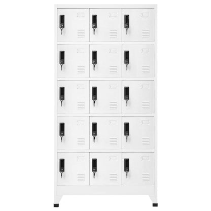 Schließfachschrank Weiß 90x40x180 cm Stahl