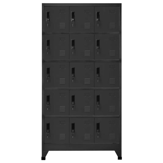 Schließfachschrank Anthrazit 90x40x180 cm Stahl