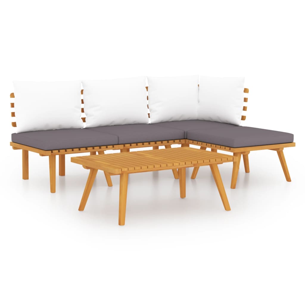 5-tlg. Garten-Lounge-Set mit Kissen Massivholz Akazie