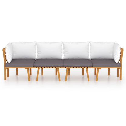 4-tlg. Garten-Lounge-Set mit Kissen Massivholz Akazie