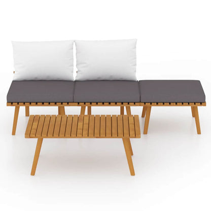 4-tlg. Garten-Lounge-Set mit Kissen Massivholz Akazie