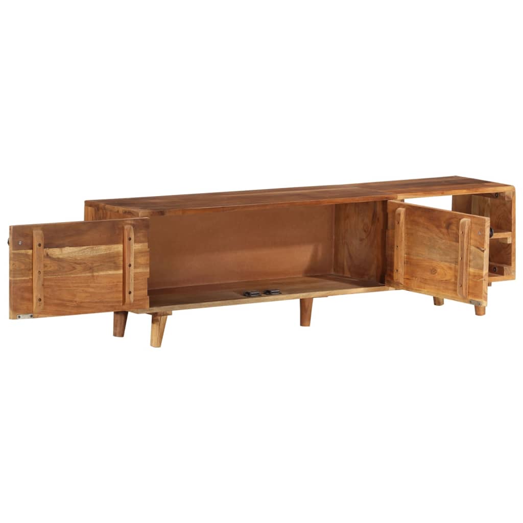 TV-Schrank Massivholz Akazie Honigfarbenes Finish 140x30x40 cm