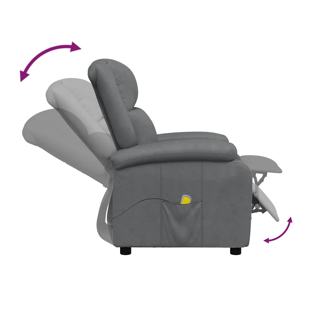 Massagesessel Grau Kunstleder