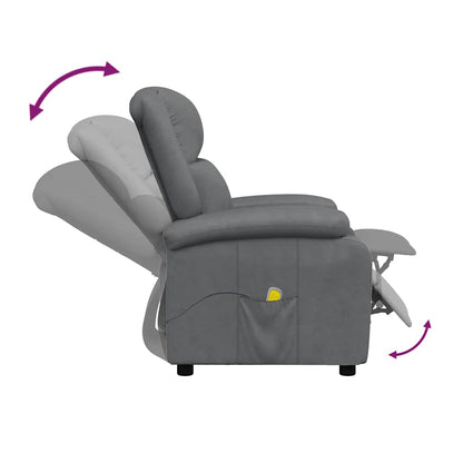 Massagesessel Grau Kunstleder