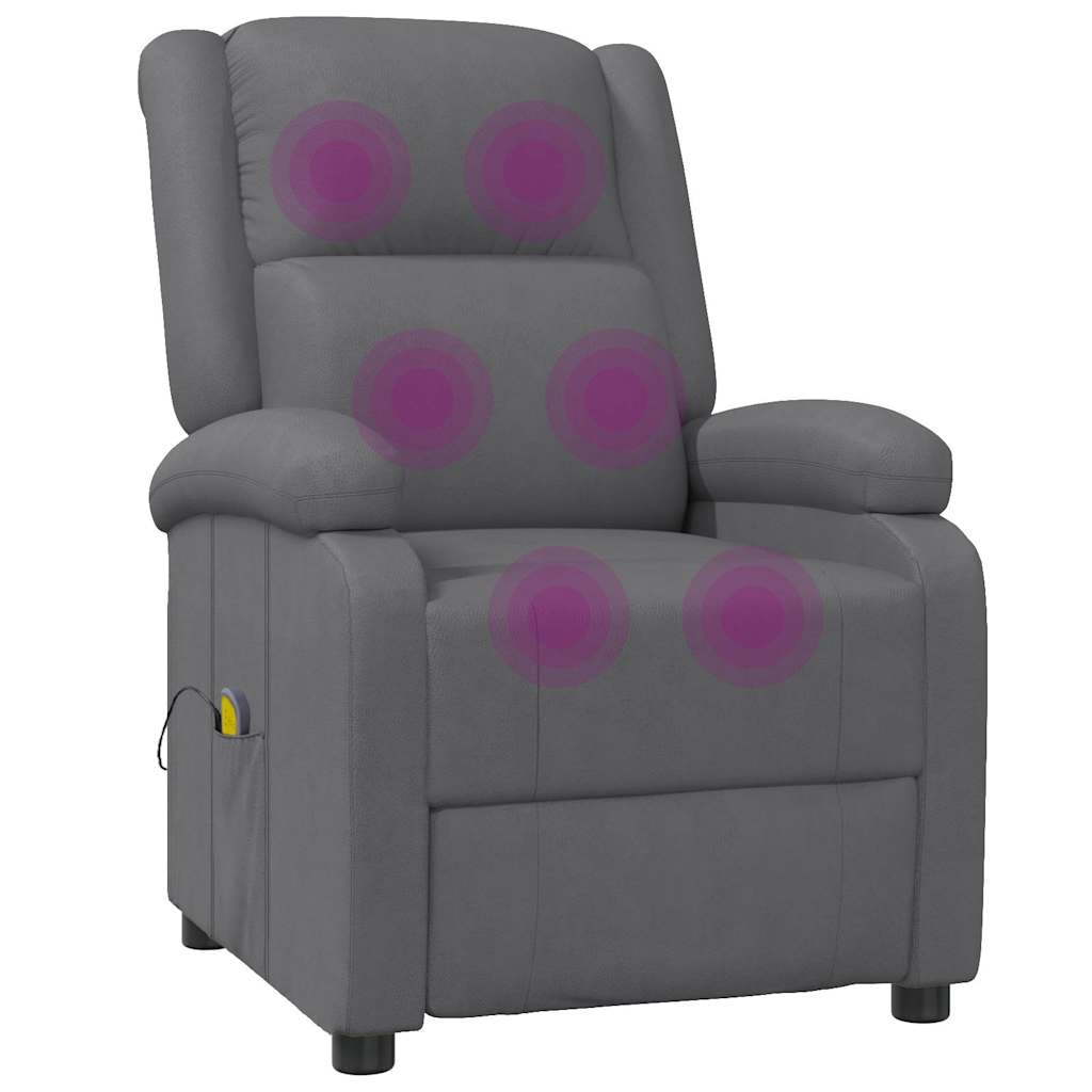 Massagesessel Grau Kunstleder