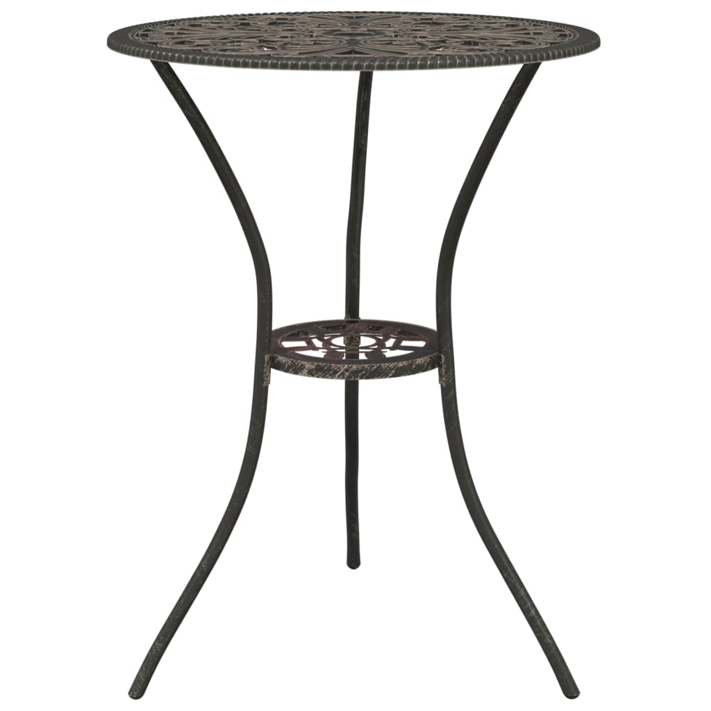 3-tlg. Bistro-Set Aluminiumguss Bronzen