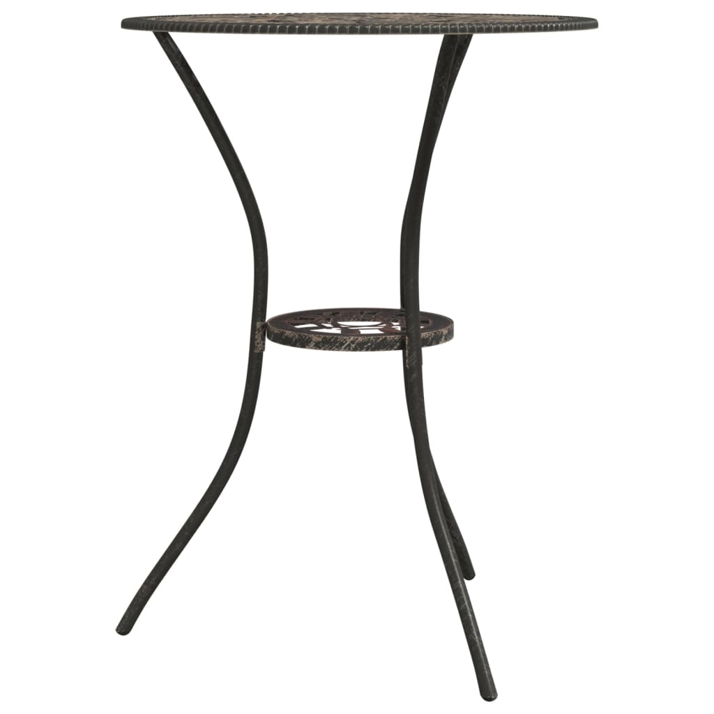 3-tlg. Bistro-Set Aluminiumguss Bronzen