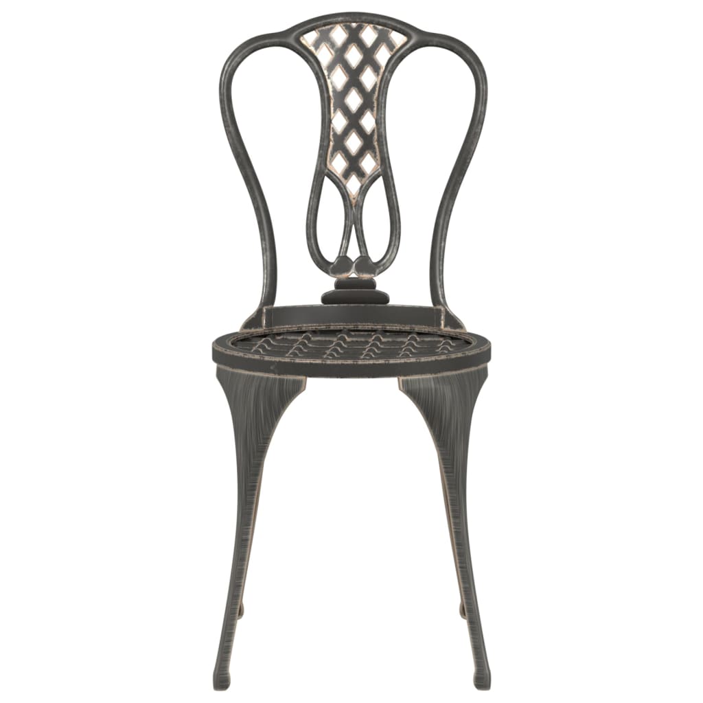 3-tlg. Bistro-Set Aluminiumguss Bronzen