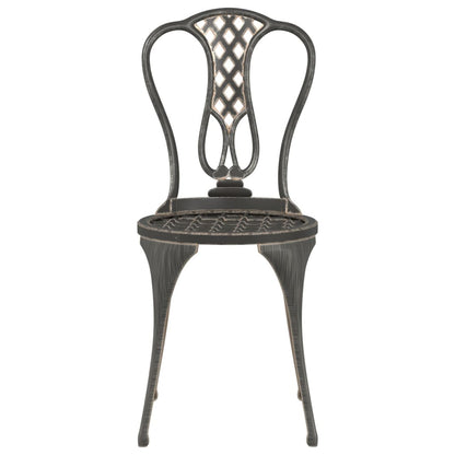 3-tlg. Bistro-Set Aluminiumguss Bronzen