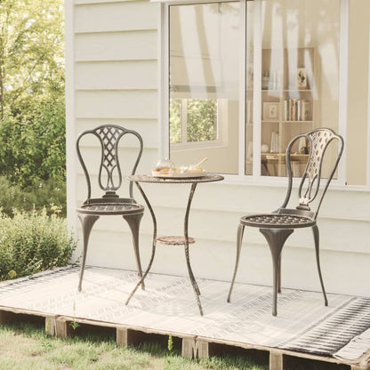 3-tlg. Bistro-Set Aluminiumguss Bronzen