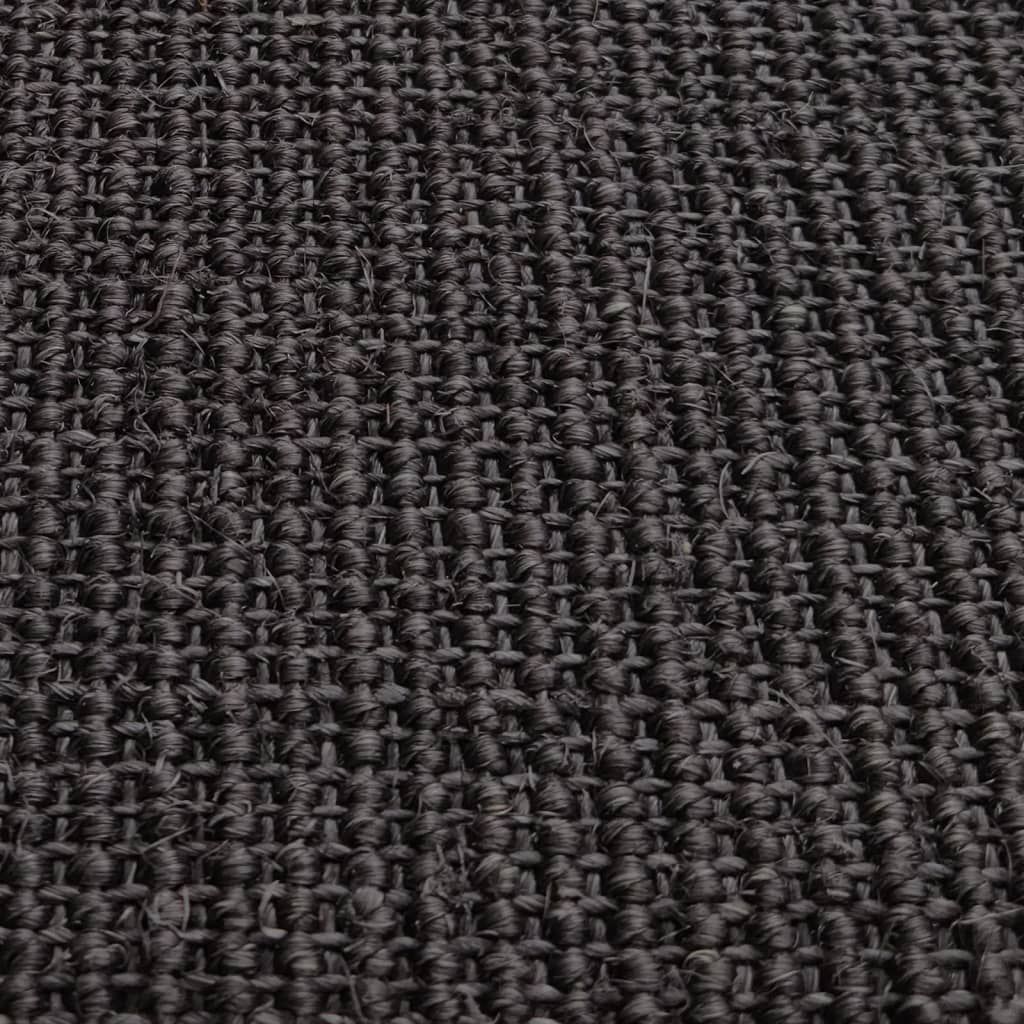 Teppich Natur Sisal 80x300 cm Schwarz