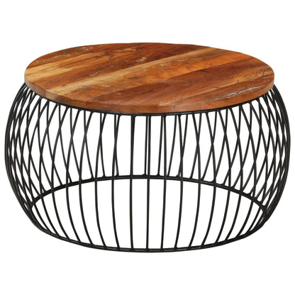 Couchtisch Ø68 cm Massivholz aus Altholz