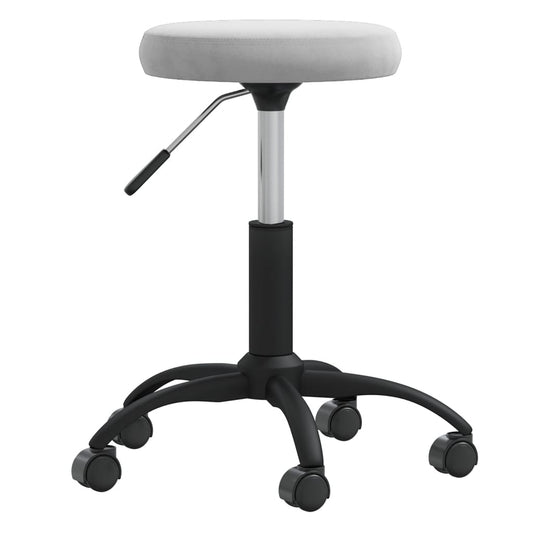 Massagehocker Samt Hellgrau