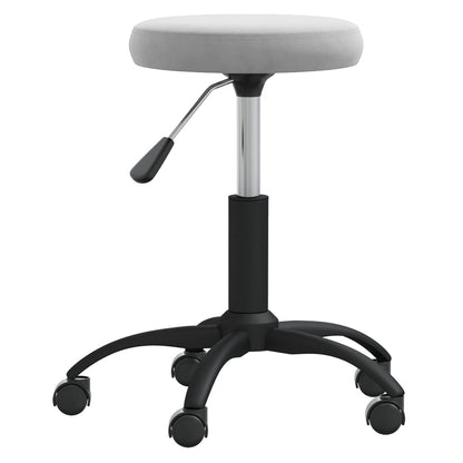 Massagehocker Samt Hellgrau