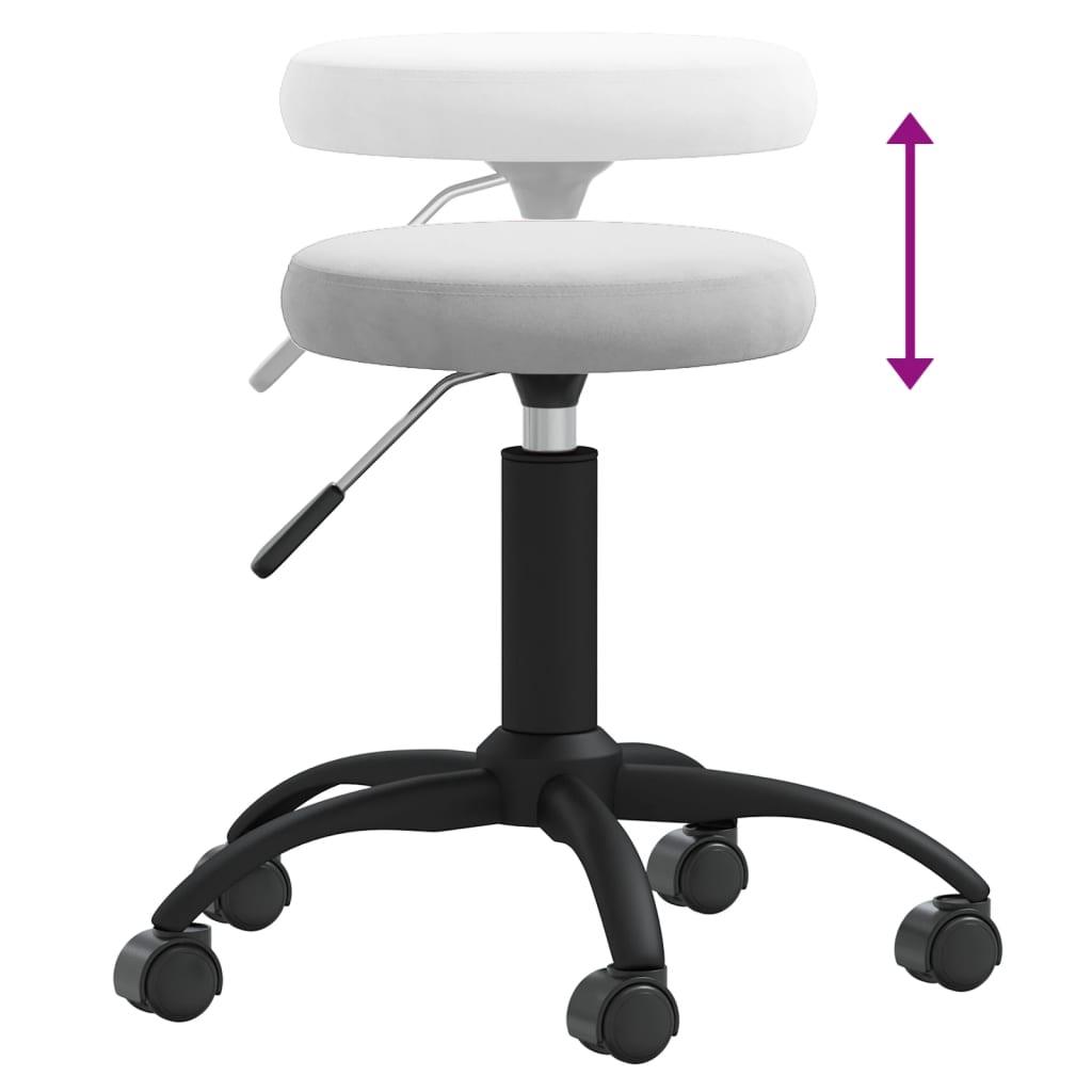 Massagehocker Samt Hellgrau
