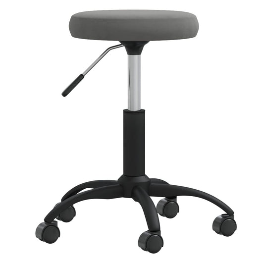 Massagehocker Samt Dunkelgrau