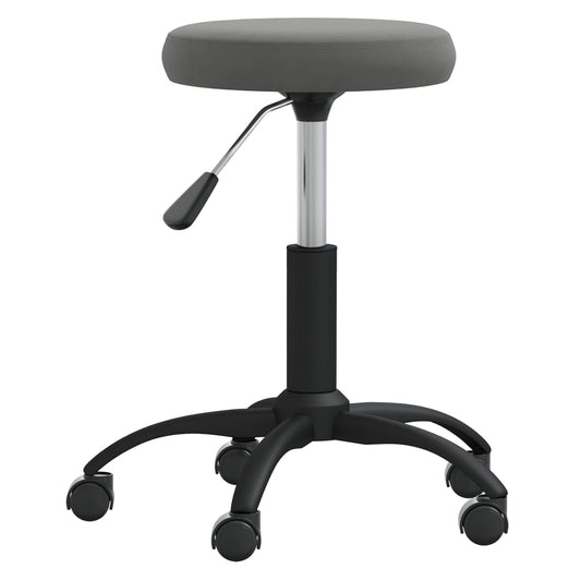 Massagehocker Samt Dunkelgrau