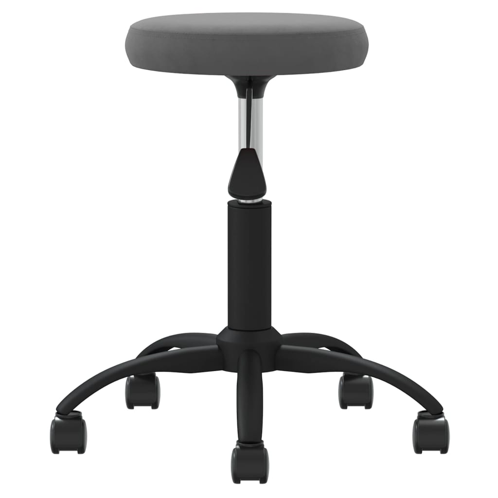 Massagehocker Samt Dunkelgrau