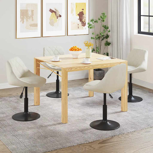 Esszimmerstühle 4 Stk. Drehbar Creme Samt