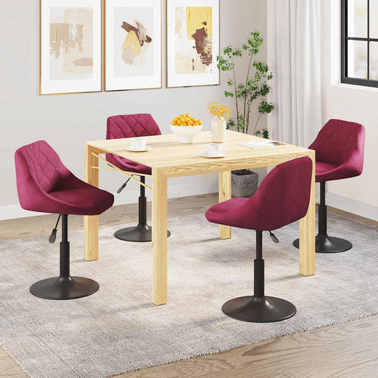 Esszimmerstühle 4 Stk. Drehbar Weinrot Samt