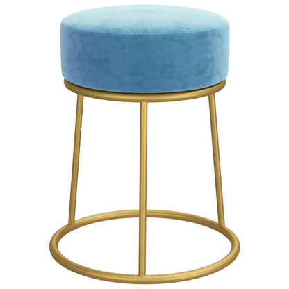 Runder Hocker Hellblau Samt